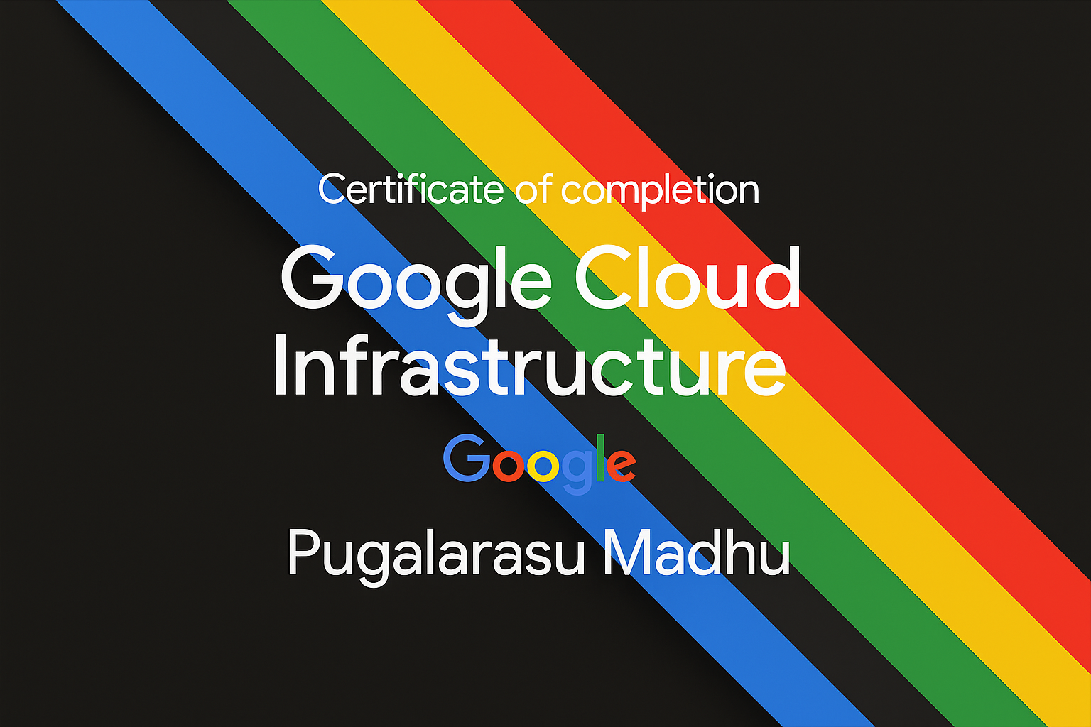 Google Cloud Fundamentals: Core Infrastructure certificate preview