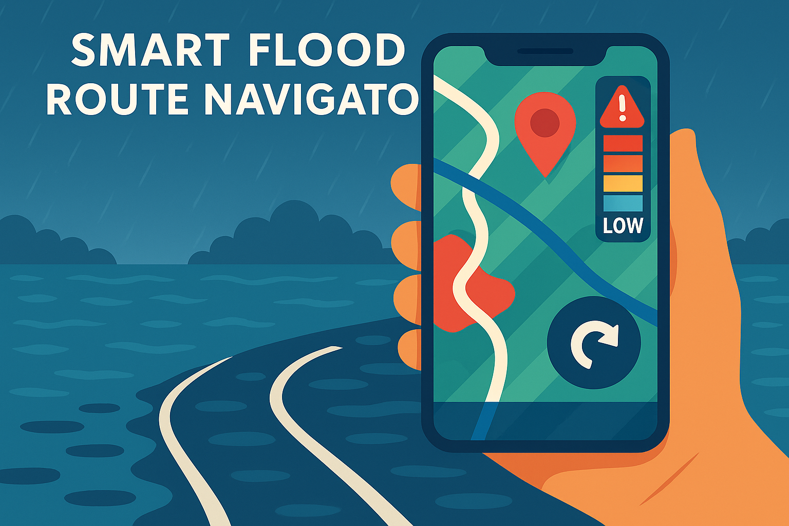 Smart Flood Route Navigator | Real-time Flood Level Alert System screenshot